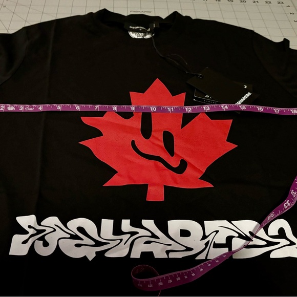 DSQUARED2 Leaf Men's BLACK Graphic Tee Size S NWT GR8 Gift - Picture 2 of 16